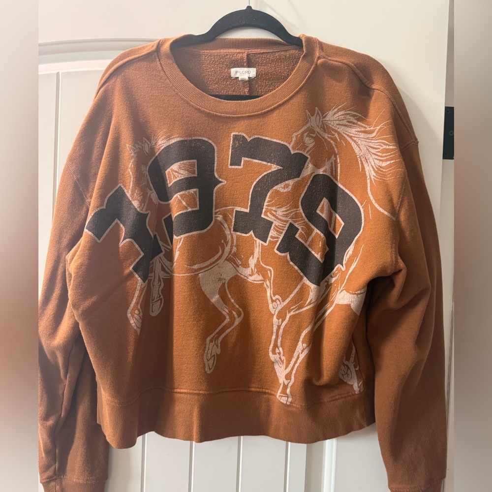 Pilcro Rust Brown Crewneck Sweatshirt